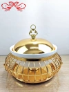 DF68093 stainless steel buffet stove Hotel Restaurant Circular heating and insulation stove Hydraulic transparent cover stove DF Trading House details Picture